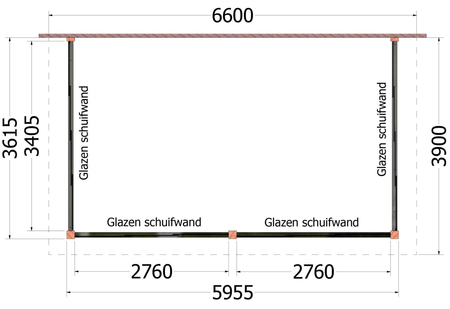 Trendhout Aanbouwveranda Lucca 52.1005