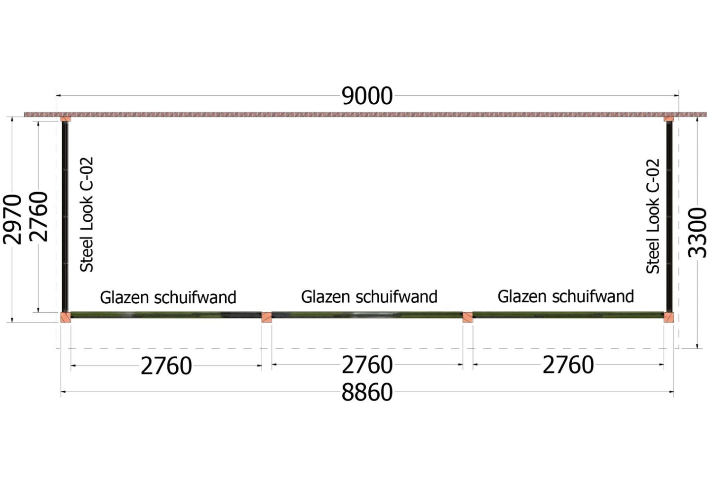 Trendhout Aanbouwveranda Ancona 52.1022