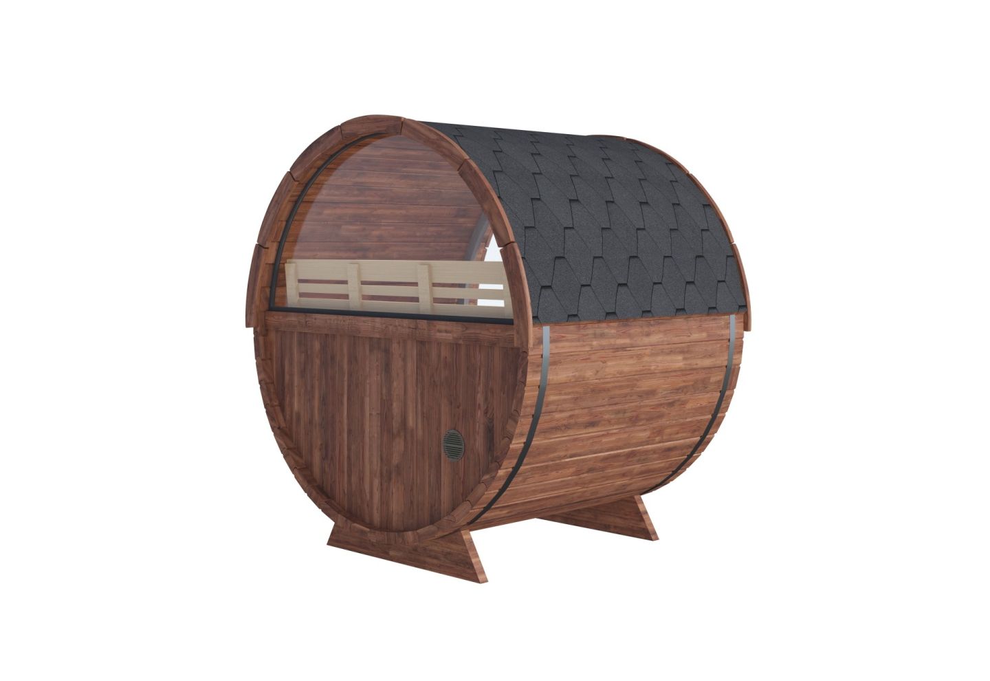 De Hoeve Barrel Sauna Veendam Met Voor Glas en achter Half Glas | Ø 200 x 160 cm