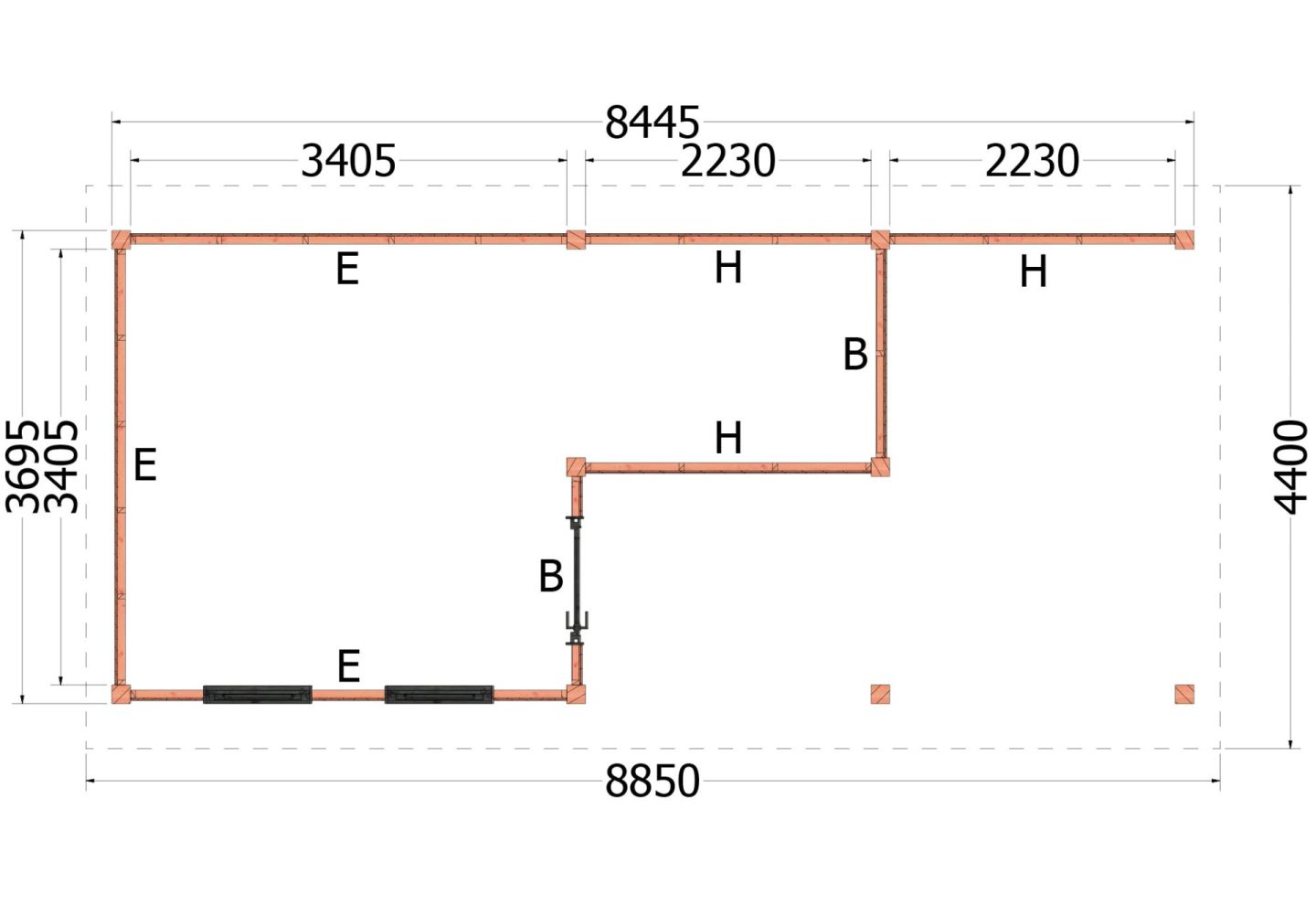 Trendhout Buitenverblijf Zadeldak XL 52.1173