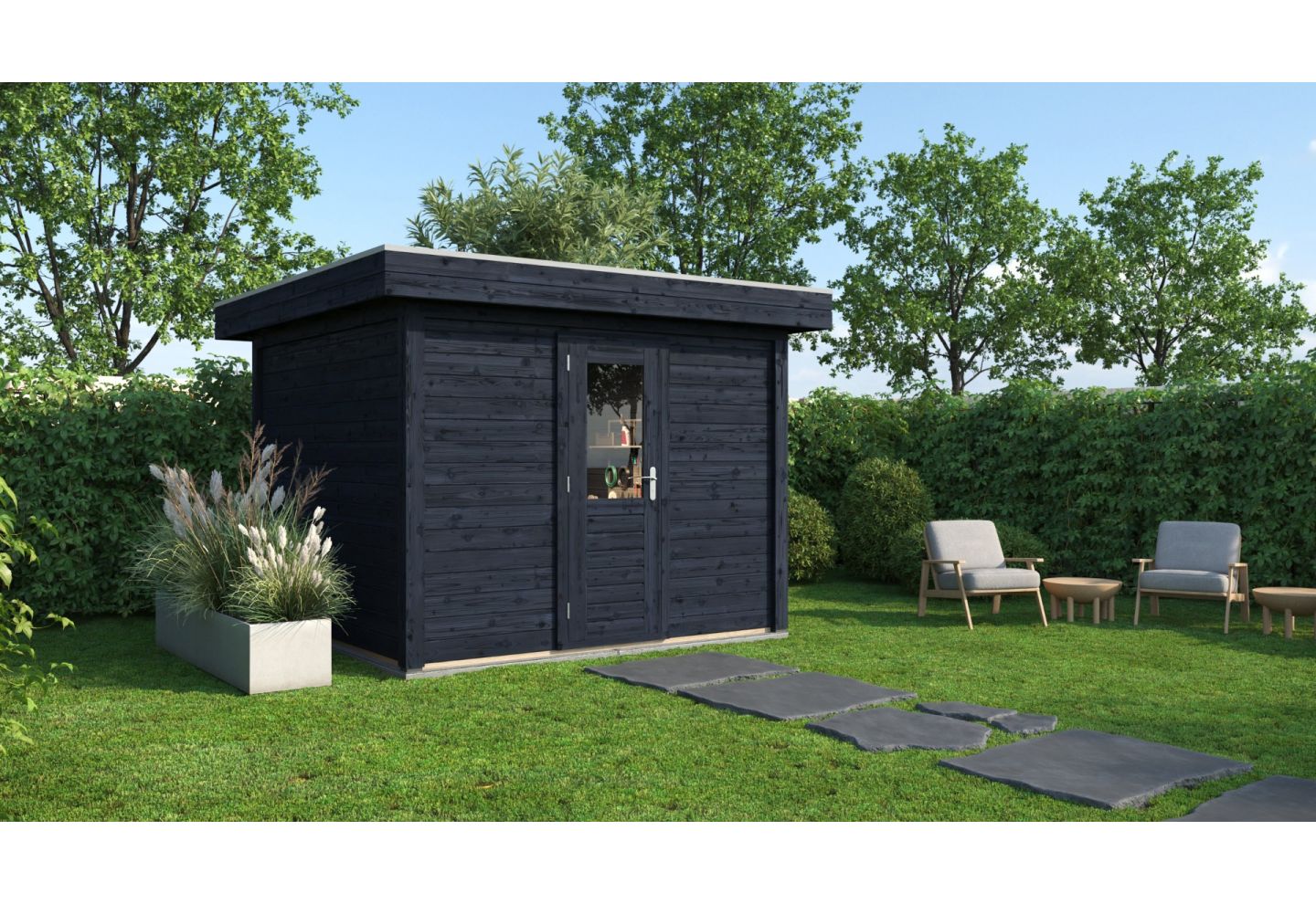 Lugarde Select Modern Tuinhuis Groningen - Zwart Geïmpregneerd