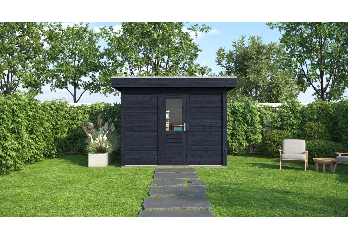 Lugarde Select Modern Tuinhuis Groningen - Zwart Geïmpregneerd