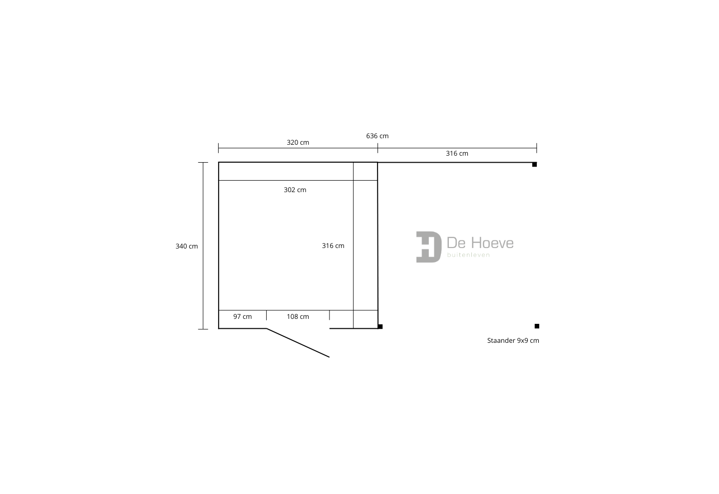 De Hoeve Rhombus-line Tuinhuis Classic 640x340cm