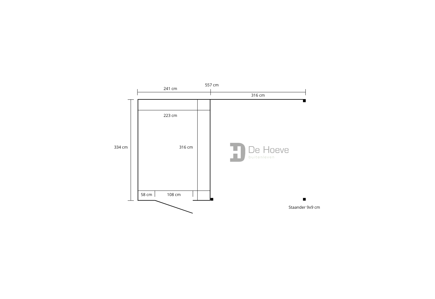 De Hoeve Rhombus-line Tuinhuis Compact 560x340cm
