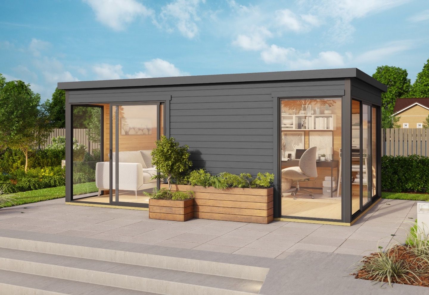 Lasita Maja Tuinhuis Domeo 3 Carbongrey/Anthracite