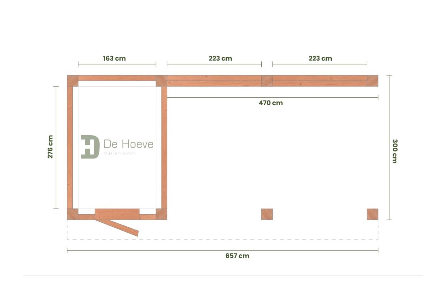 Douglas Tuinhuis Met Overkapping 700x300cm | Platdak