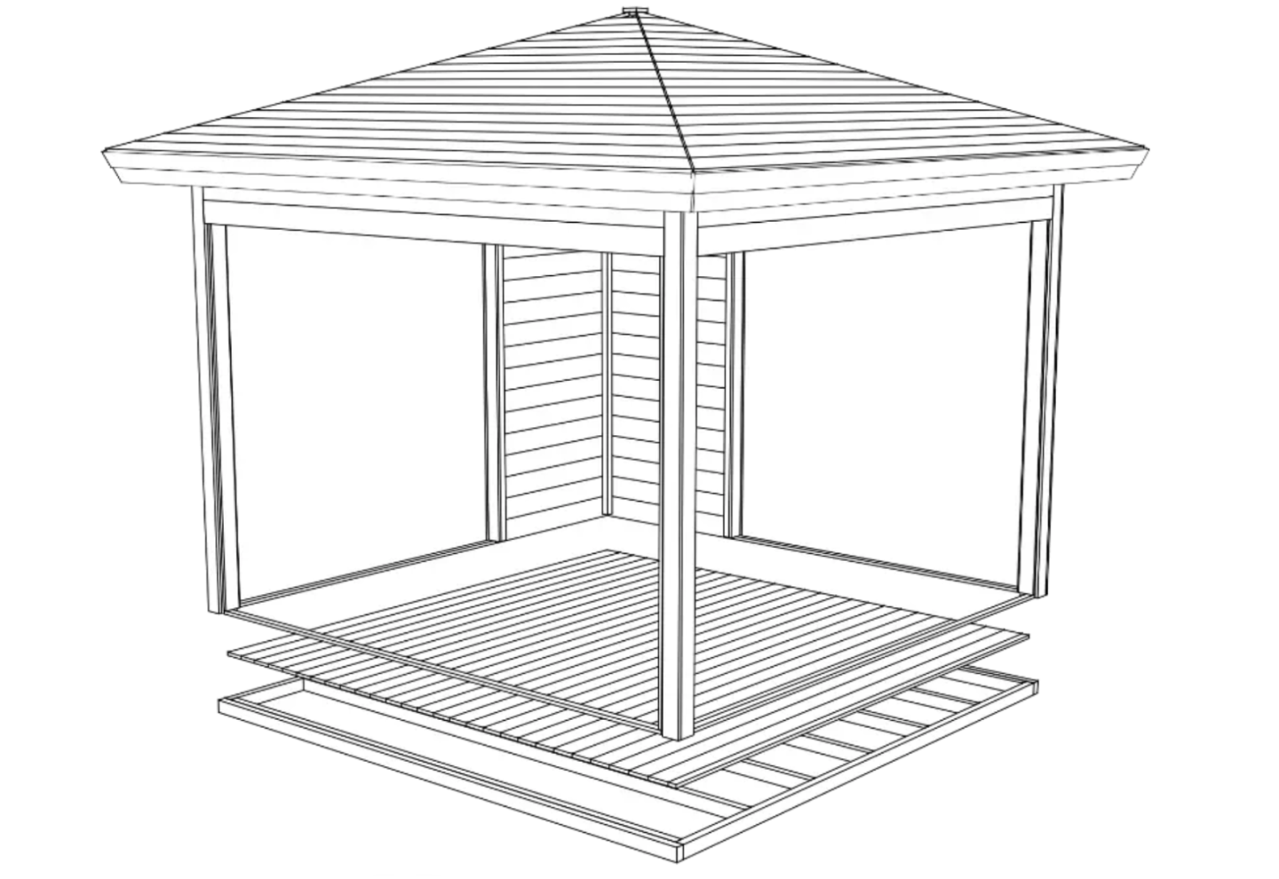 Gardenhouse24 Overkapping Alu 44-F 44mm | 430x430cm
