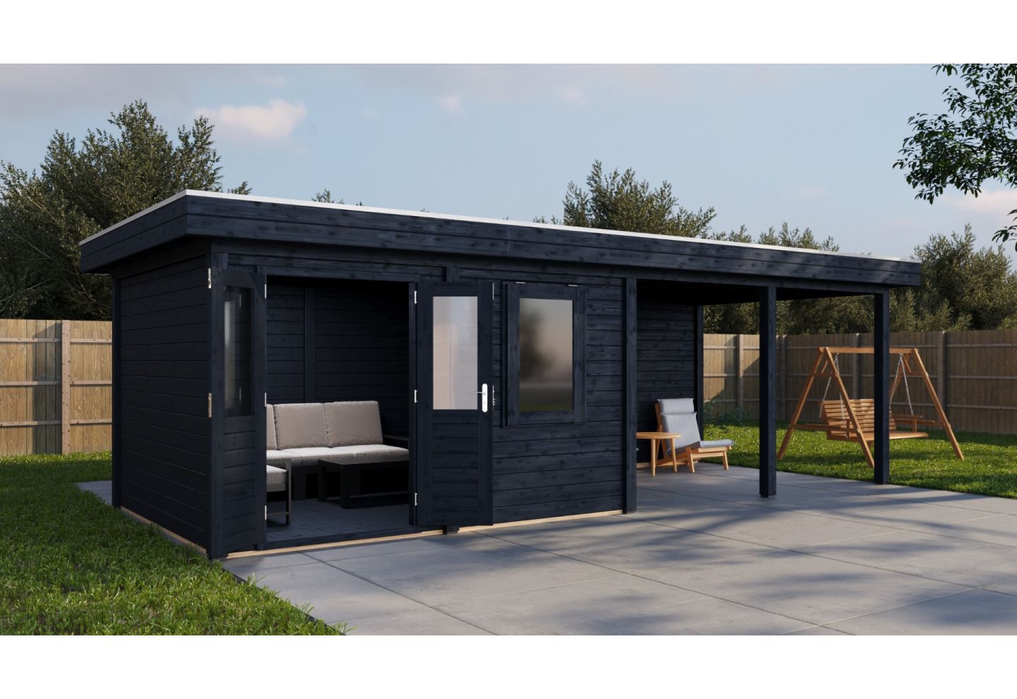 Lugarde Select Modern Tuinhuis Zutphen - Zwart Geïmpregneerd