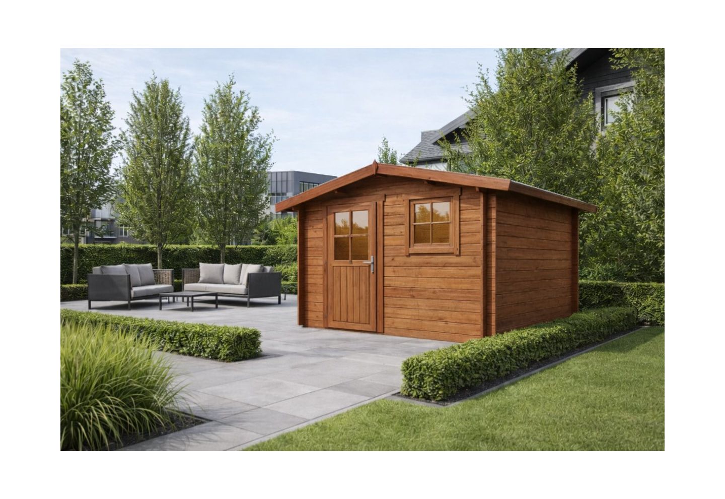 De Hoeve Blokhut Houten 3B | 270cm x 270cm