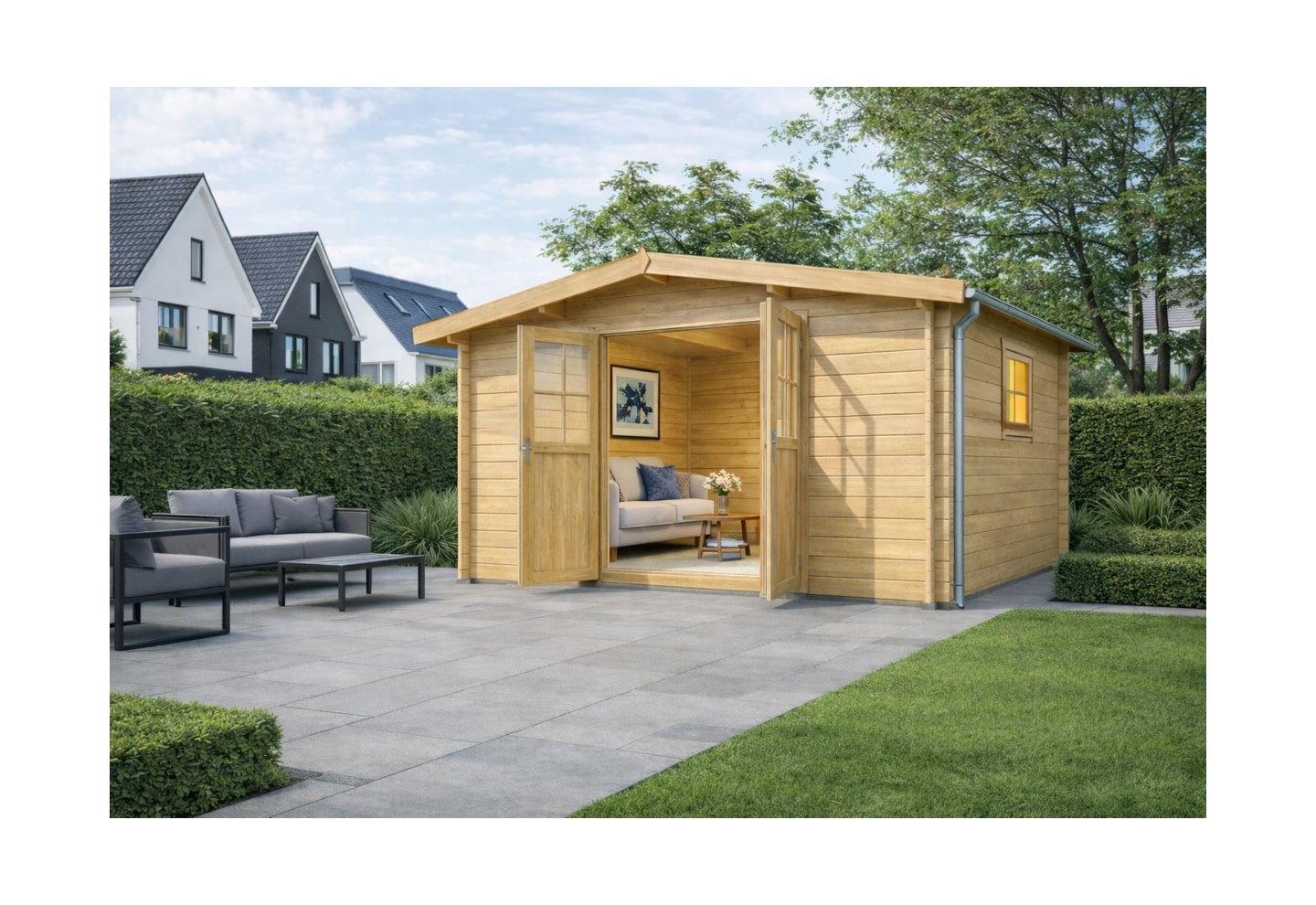 De Hoeve Blokhut Houten 4E | 330cm x 270cm