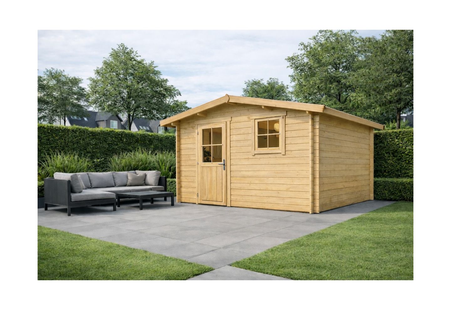 De Hoeve Blokhut Houten 5B | 330cm x 330cm