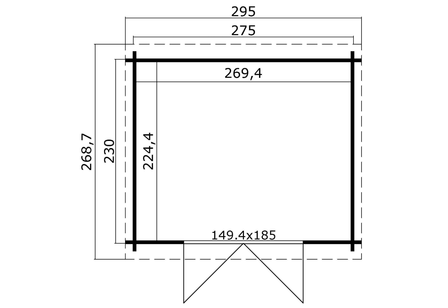 Outdoor Life Blokhut Nadia 275x230 Carbon Grey 
