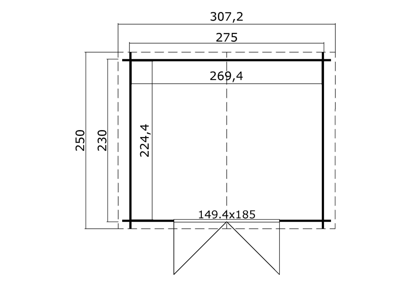 Outdoor Life Blokhut Norah 230 Platinum Grey