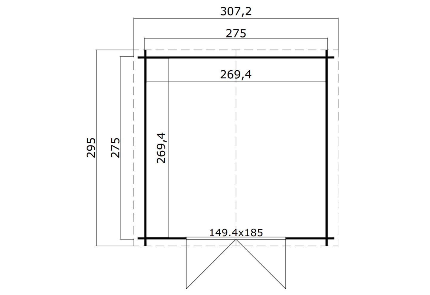 Outdoor Life Blokhut Norah 275 Onbehandeld  