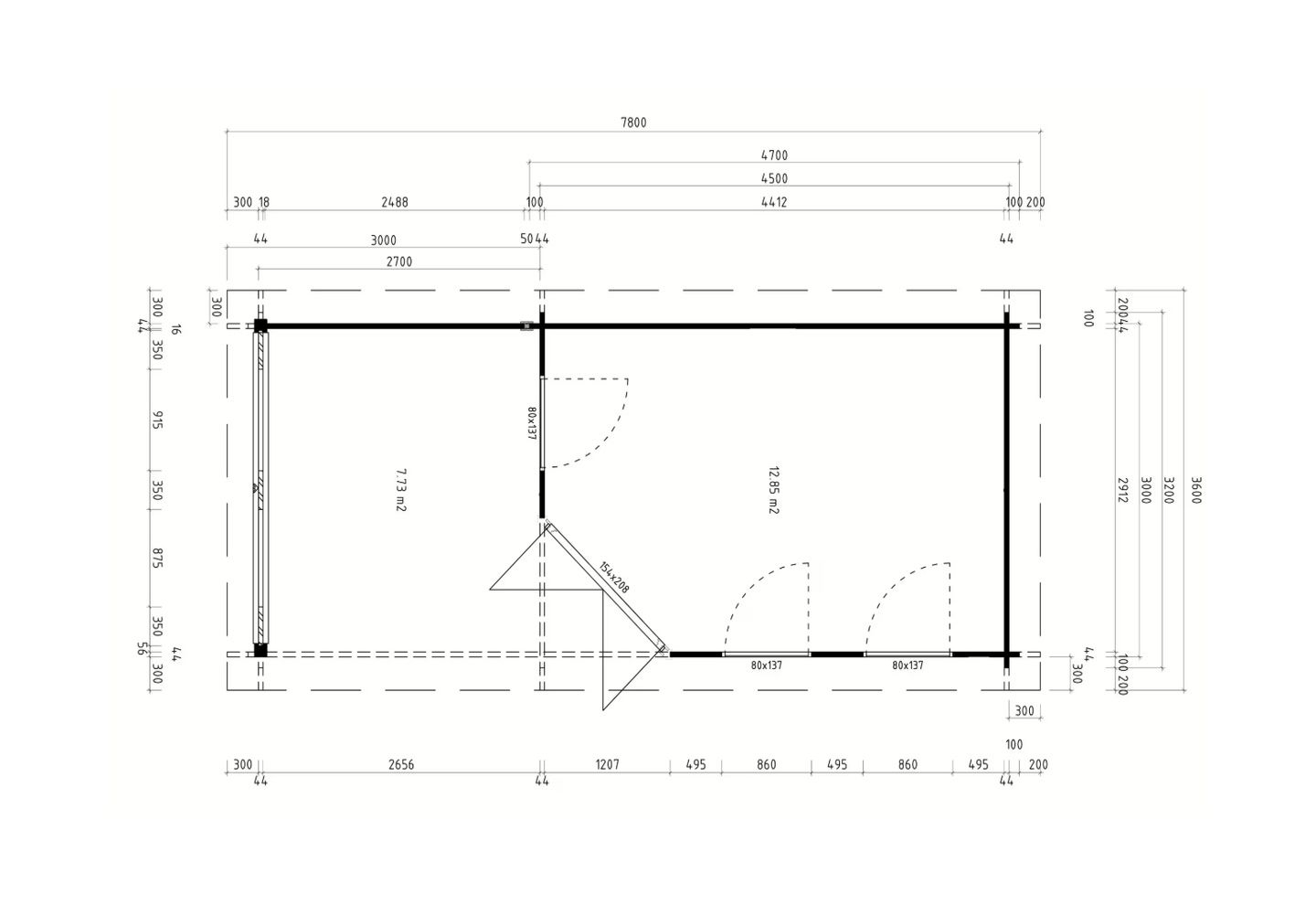 De Hoeve Hoekschuur Aalsmeer Classic 44 F | 730cm x 300cm