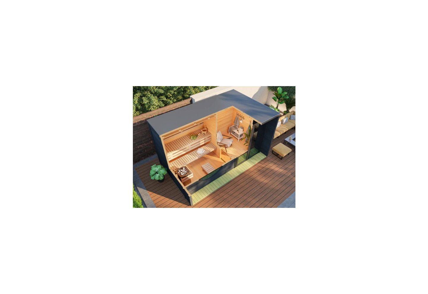 De Hoeve Black Mirror sauna Venray L | 452cm x 285cm 