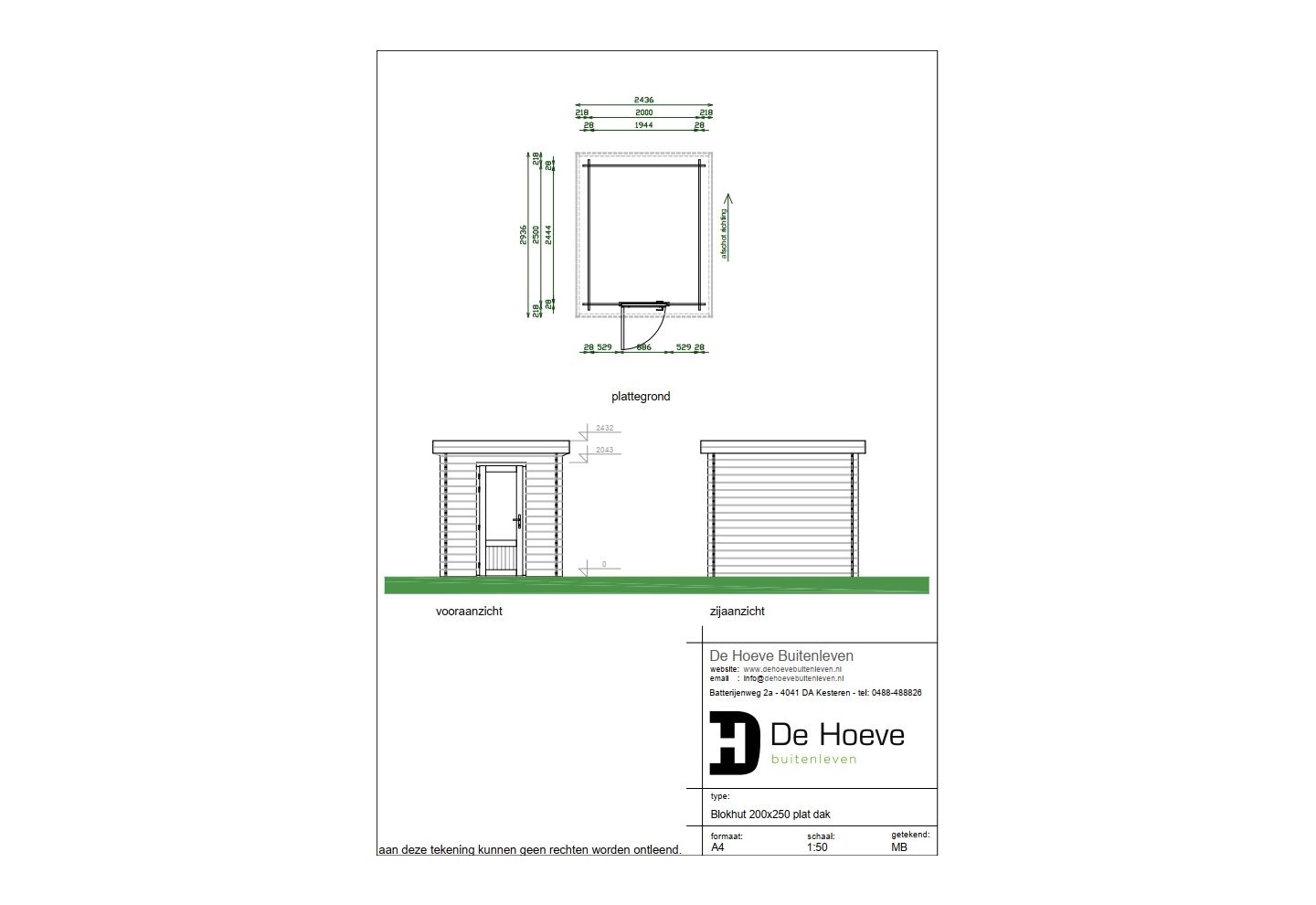 De Hoeve Classicline Blokhut