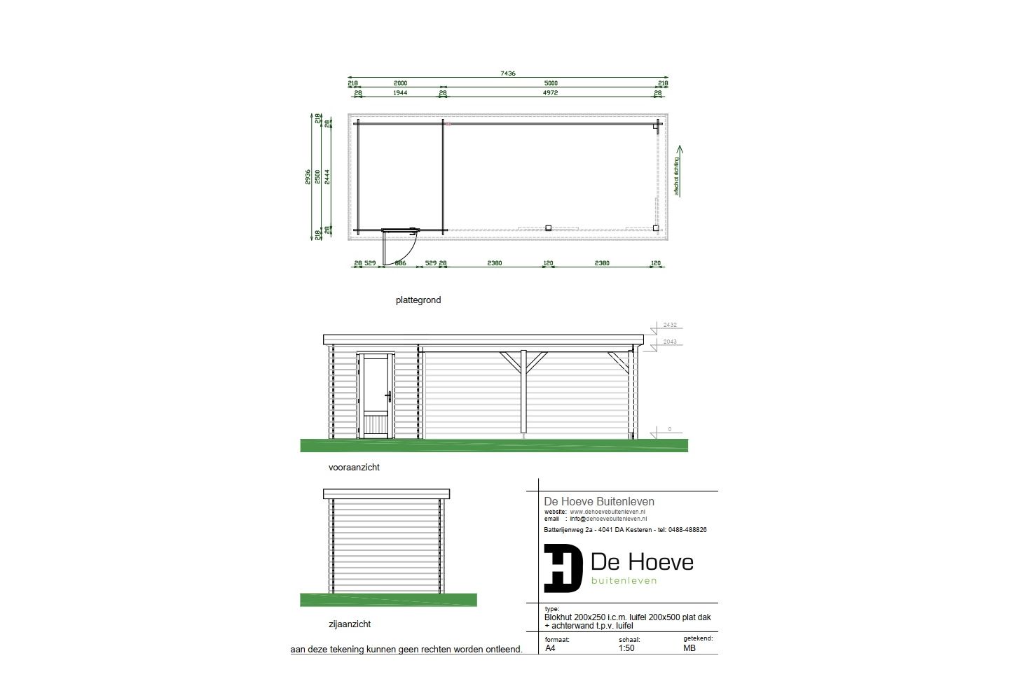 De Hoeve Classicline Blokhut