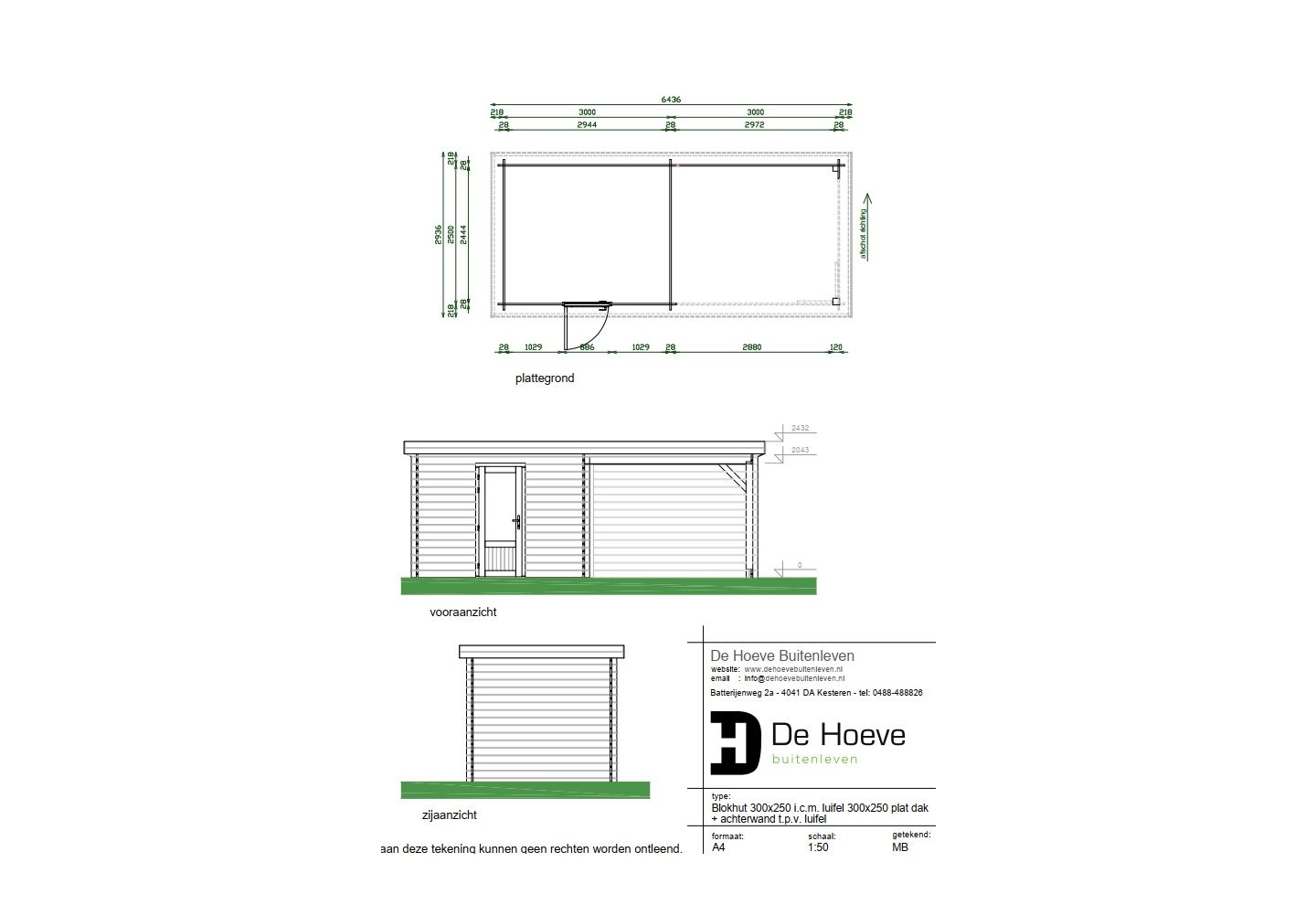 De Hoeve Classicline Blokhut