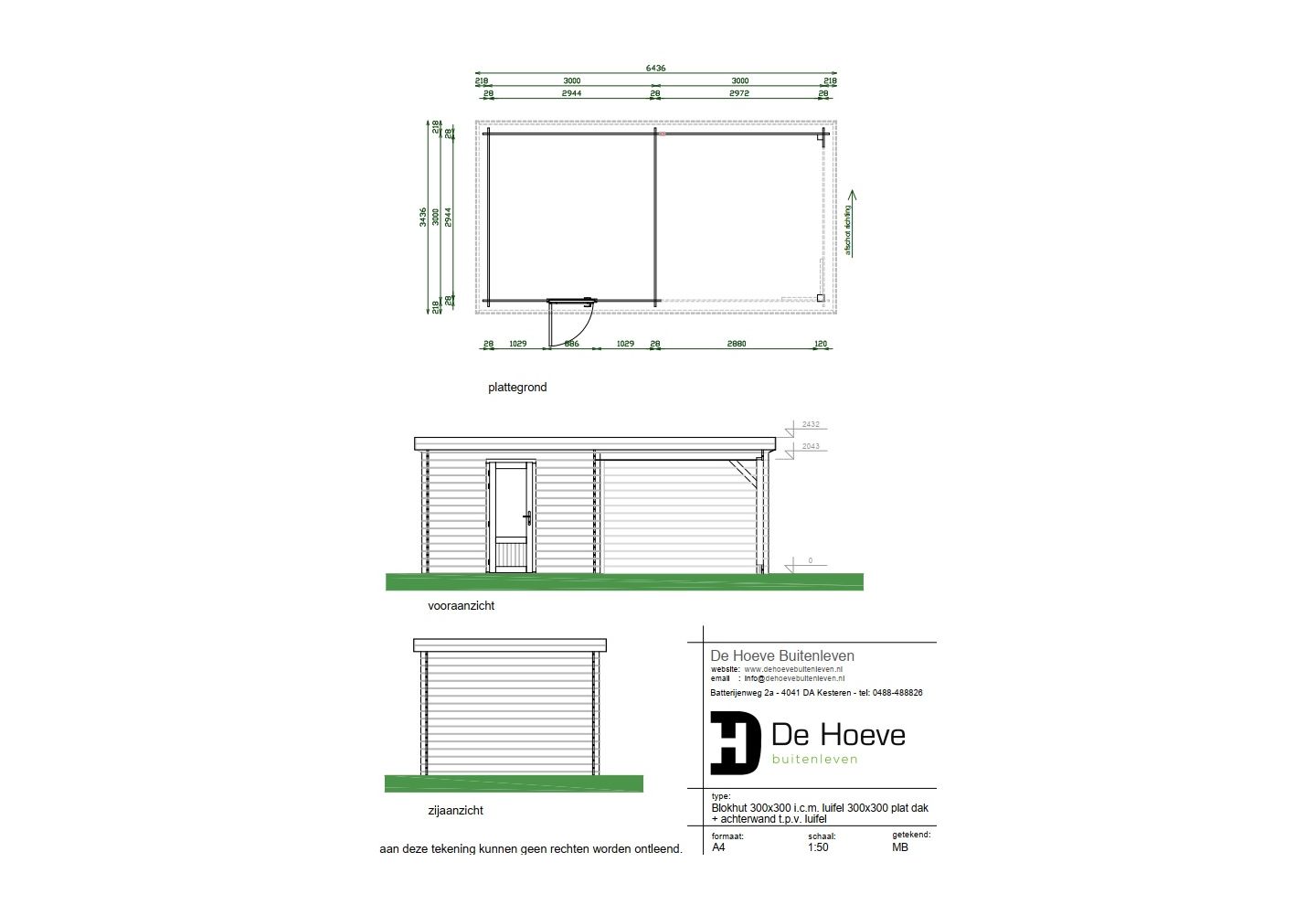 De Hoeve Classicline Blokhut