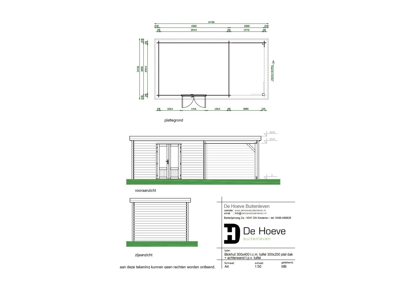 De Hoeve Classicline Blokhut