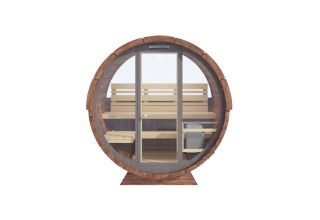 De Hoeve Barrel Sauna Veendam Met Voor Glas en achter Half Glas | Ø 200 x 160 cm