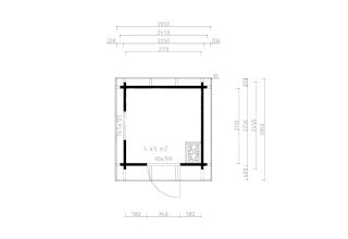 De Hoeve Buitensauna Larvik 90 | 225cm x 225cm