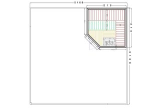 De Hoeve model Lisse ALU 44 F met ingebouwde sauna | 5,1 x 5,1 m