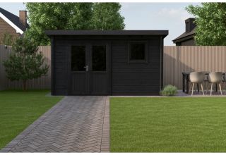 De Hoeve Blokhut Brussel - Zwart Gebeitst
