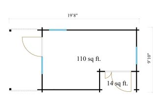 De Hoeve Compact Tuinhuis Ystad 44 | 6 x 3 m | 14m2