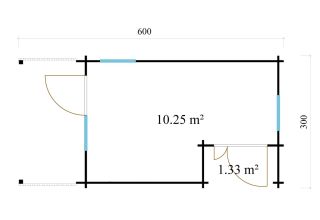 De Hoeve Compact Tuinhuis Ystad 44 | 6 x 3 m | 14m2
