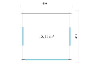 De Hoeve Tuinkamer Model Bodu ALU 44 A | 396cm x 396cm 