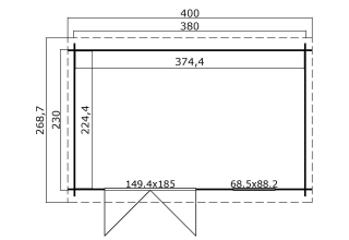 Outdoor Life Blokhut Amira 380x230 Green Grey