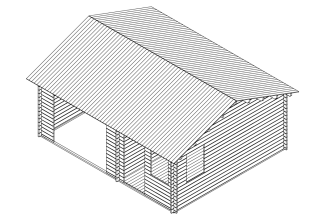 De Hoeve Houten garage Pelle 70A | 578cm x 480cm