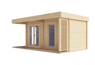 De Hoeve compacte saunacabine met terras Strijen 70 | 5,1 x 2,8 m