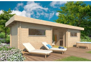 Buitensaunacabine met aparte ruimte Bussum 70 | 9,1 x 2,8 m