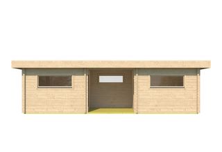 Buitensaunacabine met aparte ruimte Bussum 70 | 9,1 x 2,8 m