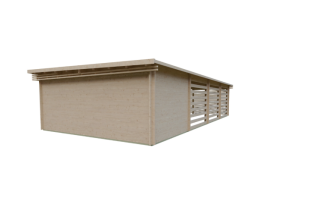 De Hoeve houten garage met Carport Etten 44 | 6,38 x 11,88 meter