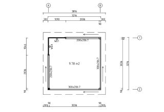 De Hoeve Glaspaviljoen/veranda Elverum ALU 44 E | 322cm x 322cm