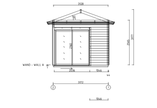 De Hoeve Glaspaviljoen/veranda Elverum ALU 44 E | 322cm x 322cm