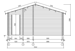 De Hoeve Houten Huis Spain 90 PVC | 1120cm x 600cm 