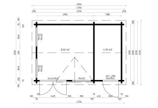 De Hoeve Tuinhuis Clokhouse Wormer 70 | 455cm x 305cm 