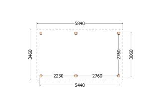 Plat dak constructie | pergola | 584x346cm