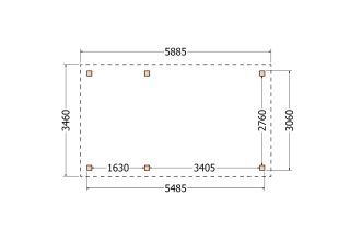 Plat dak constructie | Pergola | 589x346cm