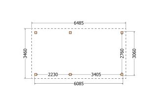 Plat dak constructie | pergola | 649x346cm