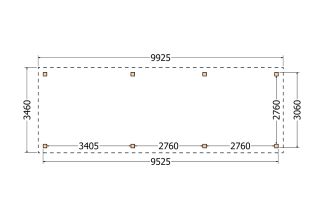Plat dak constructie | pergola | 993x346cm