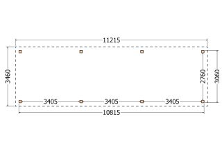 Plat dak constructie | pergola | 1122x346cm