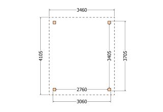 Plat dak constructie | pergola | 346x411cm