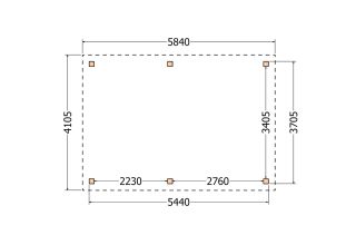 Plat dak constructie | pergola | 584x411cm