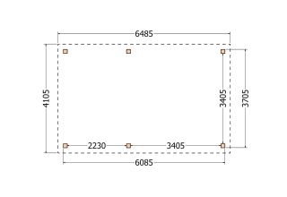 Plat dak constructie | pergola | 649x411cm